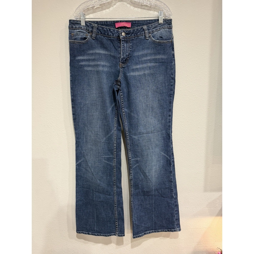Thalia Sodi Jeans‎ Women 11/12 Blue Bootcut Low-Rise Dark Whiskered Denim Pants